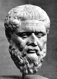 Plato's head sculpture in grey